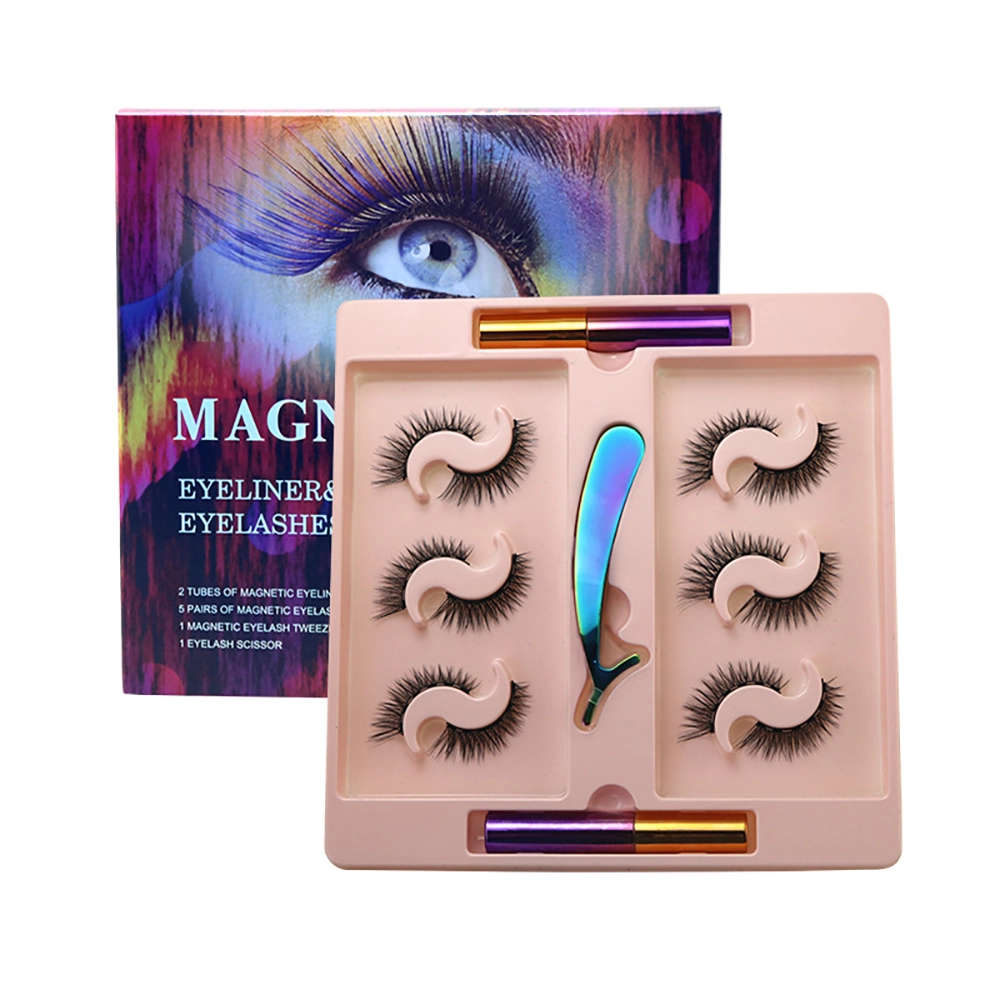 6 Pairs Magnetic Eyelashes and Eyeliner Kit